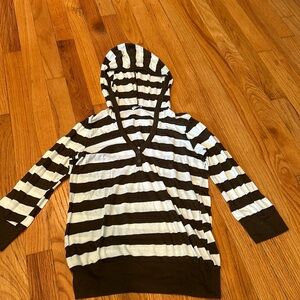 Splendid Women’s Brown and White Striped Top Size Small